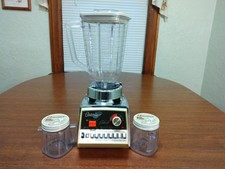 VTG Osterizer Galaxie Blender Chrome 861-06h w/Plastic Pitcher and Blend Jars