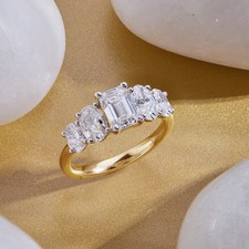 2.50 Carat Lab Grown Diamond Five-Stone Engagement Ring For Women's 925 Silver