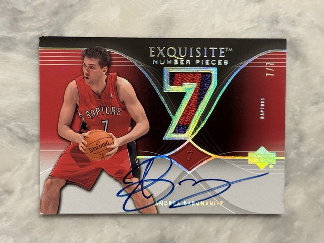 2006 UD Exquisite Andrea Bargnani 7/7 Jersey # Rookie Patch Auto Number Pieces