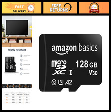 128GB microSDXC Memory Card with Adapter, A2 U3, 100MB/s Read Speed, High Capaci