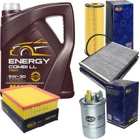 SCT Inspektionspaket 5L Mannol Energy Combi LL 5W-30 FüR Audi A4 Avant 2.0 TDI
