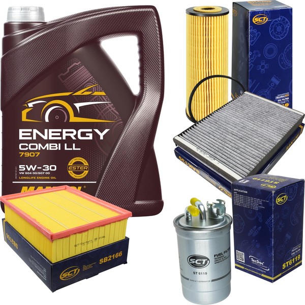 SCT Inspektionspaket 5L Mannol Energy Combi LL 5W-30 FüR Audi A4 Avant 2.0 TDI-image