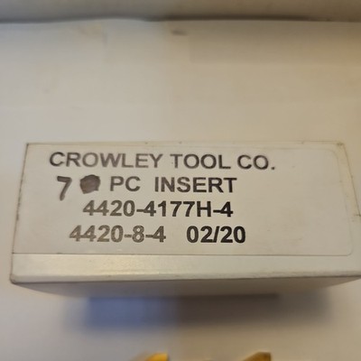 Crowley Tool Co. 4420-4177H-4 4420-8-4   7 Carbide  Inserts LOT 643