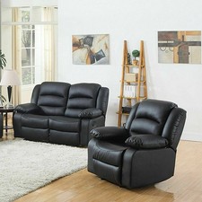 Recliner Sofa Leather 3+2+1 Bonded Reclining Sofa Suite Pc Sofas