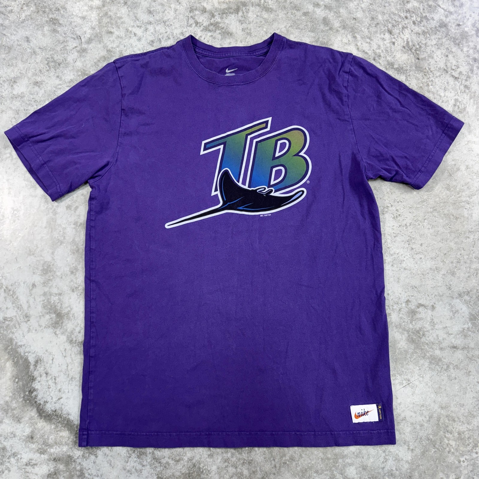 Tampa Bay Devil Rays Shirt Mens Large Purple MLB Baseball Nike Cooperstown Tee