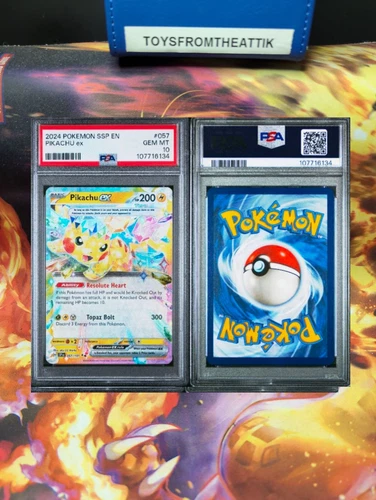 Pokemon PIKACHU EX Surging Sparks  #57/191 Ultra Rare  PSA Graded Gem Mint 10