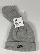 NWT Nike Beanie  Glove/Mitten 2-Piece Set Dark Heather Grey Toddler 2/4 Winter
