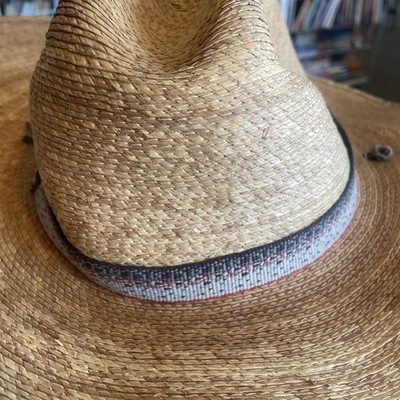 Fishpond Lowcountry Palm Leaf Sun Hat 4.5'' Wide Brim Men's M cowboy vintage 