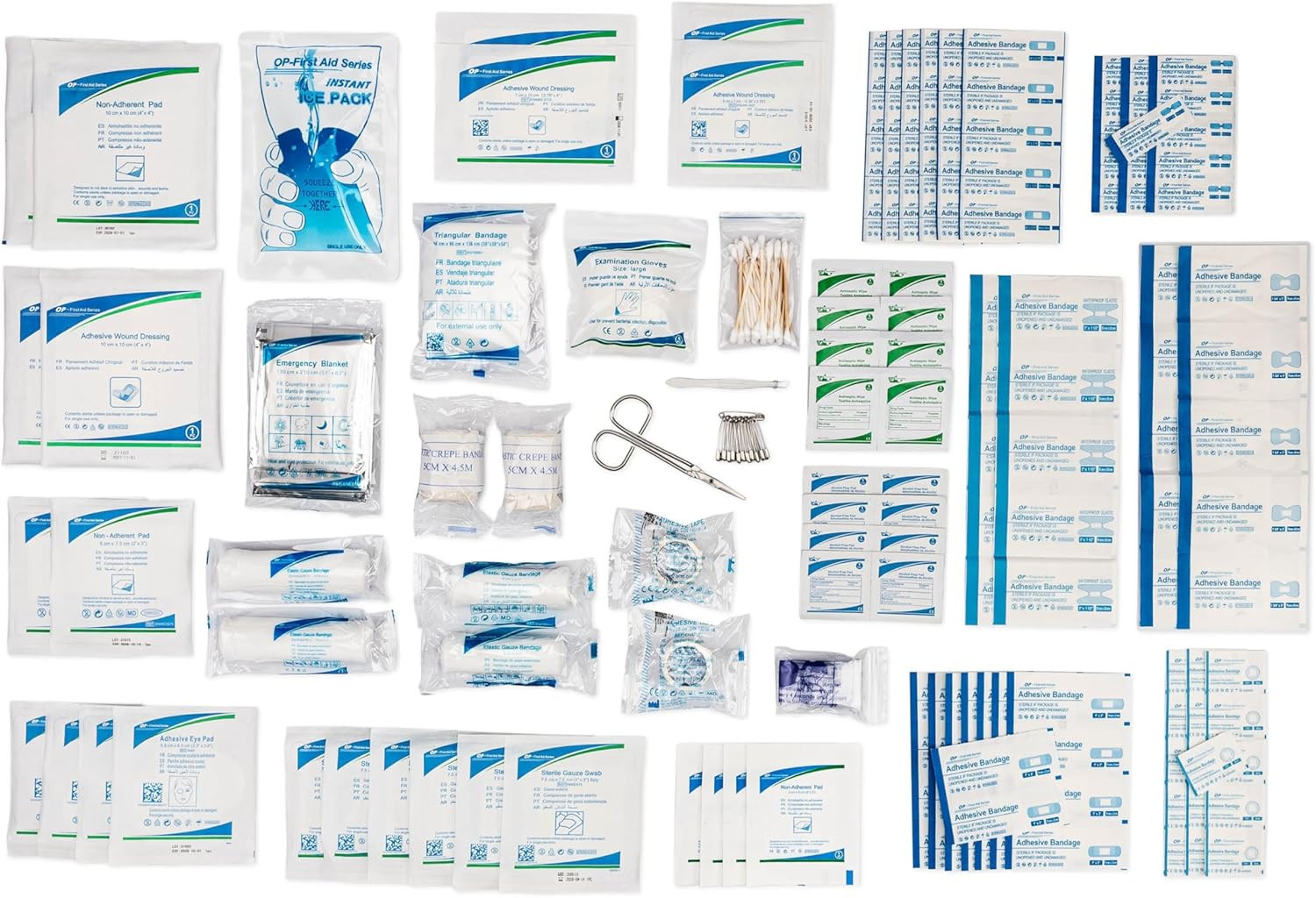 First Aid Kit Refill - 200 Piece - Extra Replacement Supplies For First Aid Kits