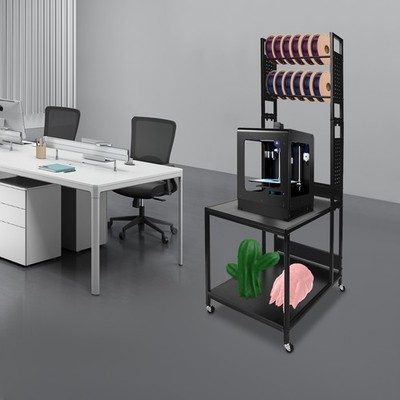 3D Printer Stand with Double Layer Filament Storage Rack for Studio Office Stora