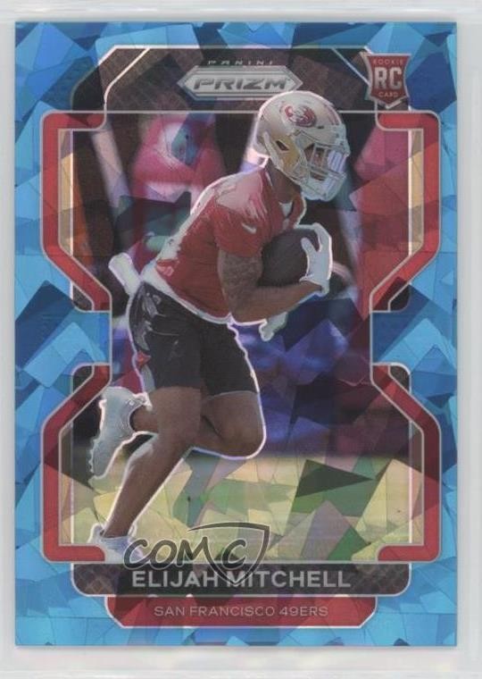 2021 Panini Prizm Rookie Blue Ice Prizm 90/99 Elijah Mitchell #399 0hk3