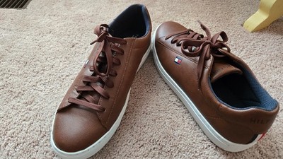 Tommy Hilfiger COGNAC Men's Brecon Logo Low Top Sneakers, US 9.5