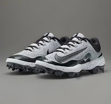 Nike Alpha Huarache Elite 4 Low MCS Mens Sz 10.5 Grey Baseball Cleats FD6221-002