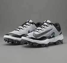 Nike Alpha Huarache Elite 4 Low MCS Mens Sz 8 Grey Baseball Cleats FD6221-002