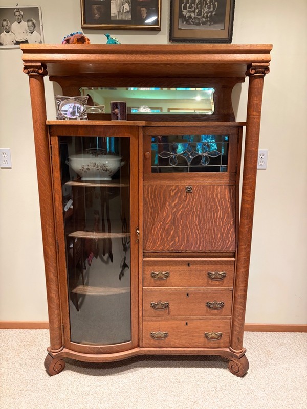 antique oak side by side secretary desk