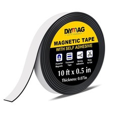 DIYMAG Magnetic Tape, 10 Feet X 1/2 Inch 1 Roll Strong Magnetic Strip with Self