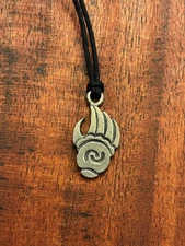 Small Unisex Pewter Necklace Charm of Native American-Inspired Bear Paw 30904