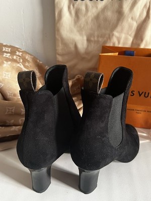 LOUIS VUITTON SCHUHE STIEFEL SILHOUETTE KARIERT LACKLEDER SCHWARZ 1800 