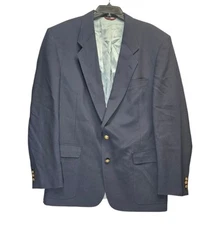 Hart Schaffner Marx Jack Nicklaus Blazer 46L Long Navy Gold Button Sport Coat