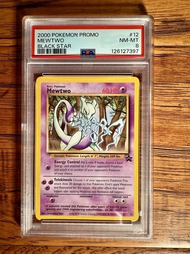 2000 Pokémon Promo BlackStar 12 Mewtwo PSA 8