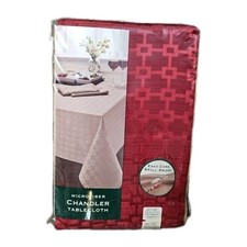 Bardwil Linens "Chandler" Spill Proof Microfiber Tablecloth 60"x84" Wine Red NEW