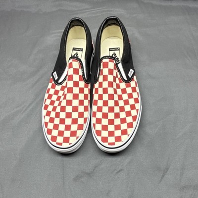 Vans Off The Wall Slip-On Checkerboard Red White Men's Casual Shoes Size 9