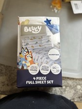 Bluey Full 4-Piece Microfiber Sheet Set Kids Bedding Pictorial TV Theme Bedroom