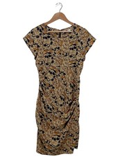 GHARANI STROK Kurzarmkleid Damen Kleid Gr. DE 40 creme-braun-schwarz Party-Look