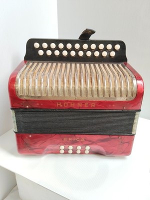 Scarce Vintage Accordion Hohner Erica Stunning Pearl Red Hohner Erica Germany AF