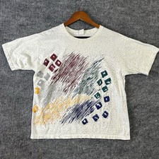 Vintage T Shirt Adult Medium Abstract Splatter Graphic Single Stitch Made in USA