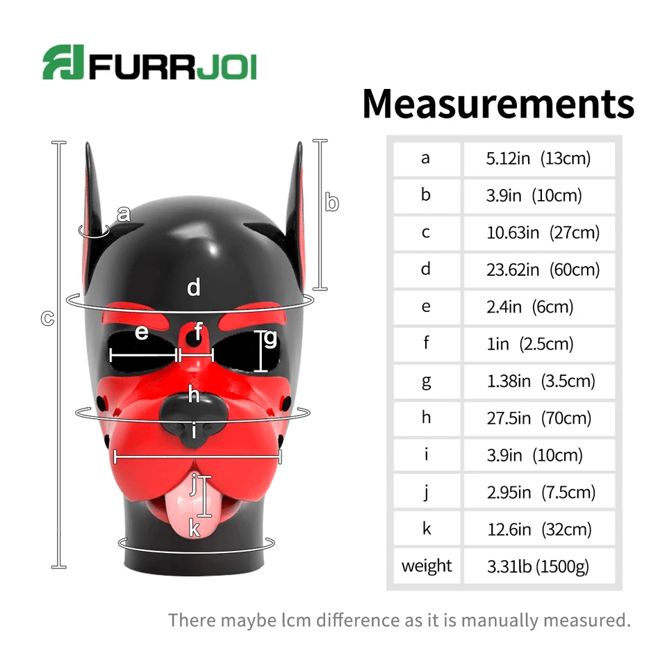 Furrjoi Silicone Dog Pet Play Hood Sticking Tongue Latex Furry Fetish Red Color - Image 4 of 4