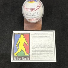 Allstar Babe Ruth 100th Anniversary MLB Commemorative Baseball w/ Certificate