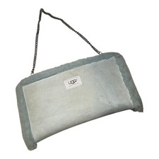 Borsa sherpa Ugg Australia blu chiaro pelle scamosciata shearling pelle di pecora con catena