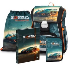 Speed Auto Car Schulranzen Tornister Ranzen Rucksack Schulrucksack Set 4 teilig