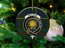 Macleod Clan Scottish Tartan Crest Ceramic Ornament