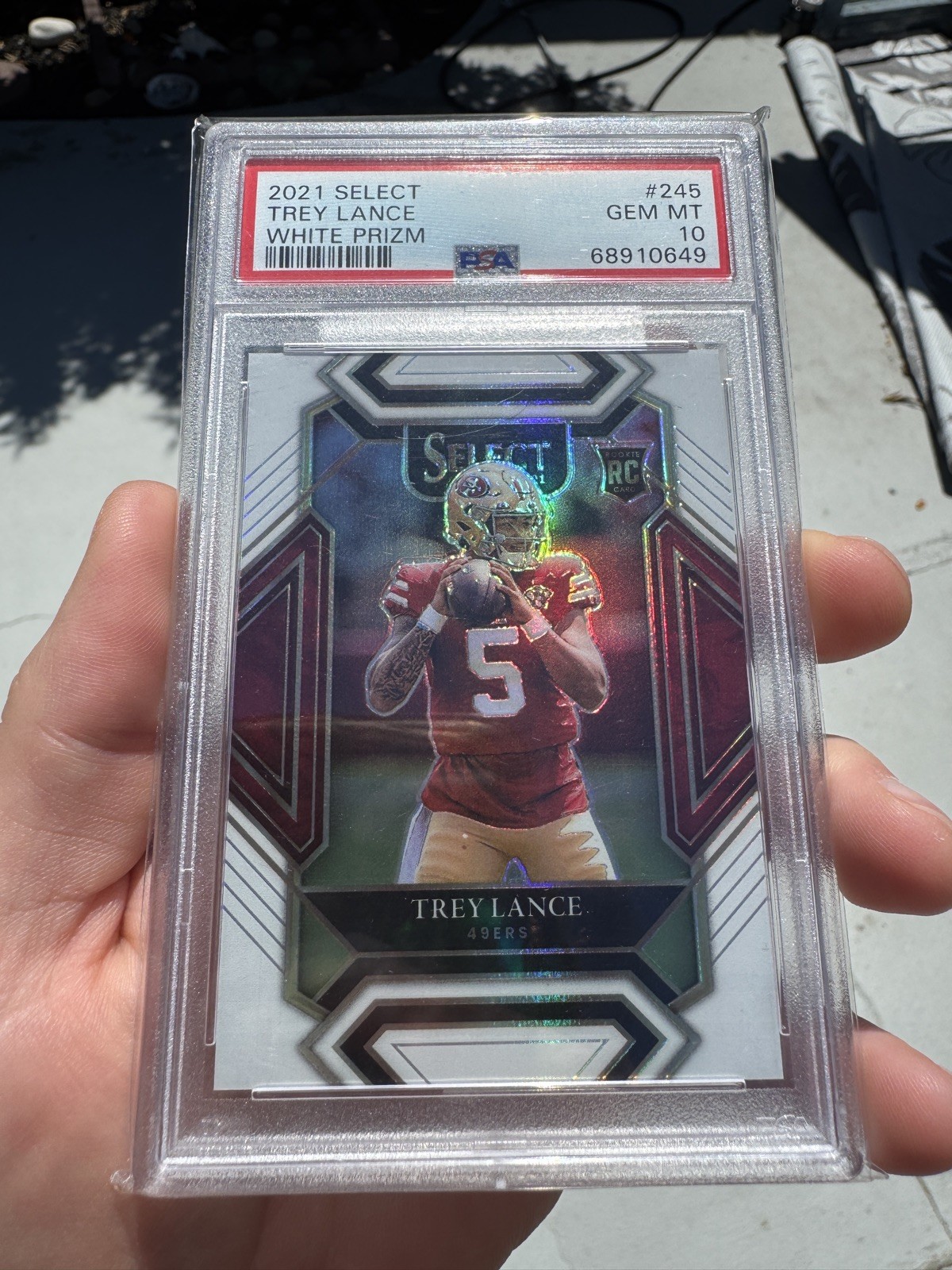 2021 Panini Select - Club Level Trey Lance #245 White Prizm, 15/35 (RC)