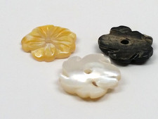 Sea Shell Flower Beads Mixed Color, Qty 6 - 10x10x2.3mm, Hole: 1mm