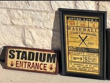 Framed Baseball Decor-Bundle Baseball Ticket Print (1967 World Championship & Mo