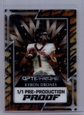 Kyron Drones 2025 Leaf Metal Football 1/1 Pre Production Proof