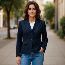 Kasper Classics Womens Black Suit Jacket Business Wear Blazer Sz 4 Lined Fitted