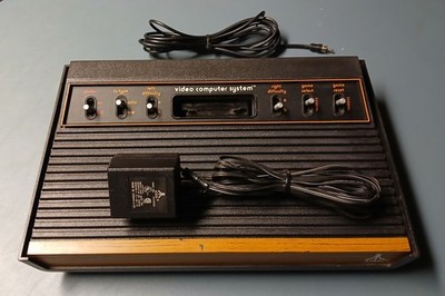 Atari 2600 6-Switch Console With OEM Atari 2600 Power Supply & RF Adapter. READ!