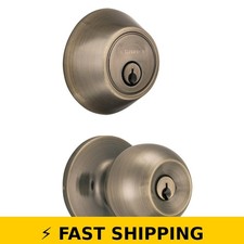Brinks Keyed Entry Ball Doorknob & Deadbolt C...