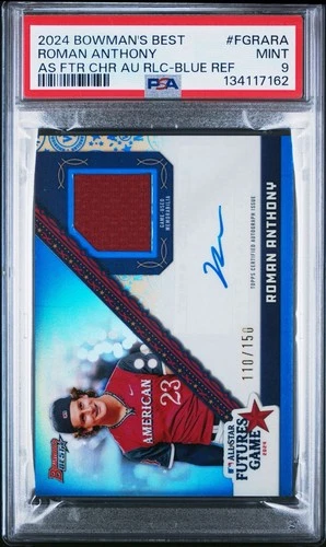 2024 Bowman's Best Roman Anthony All Star Futures Patch Auto Blue /150 PSA 9