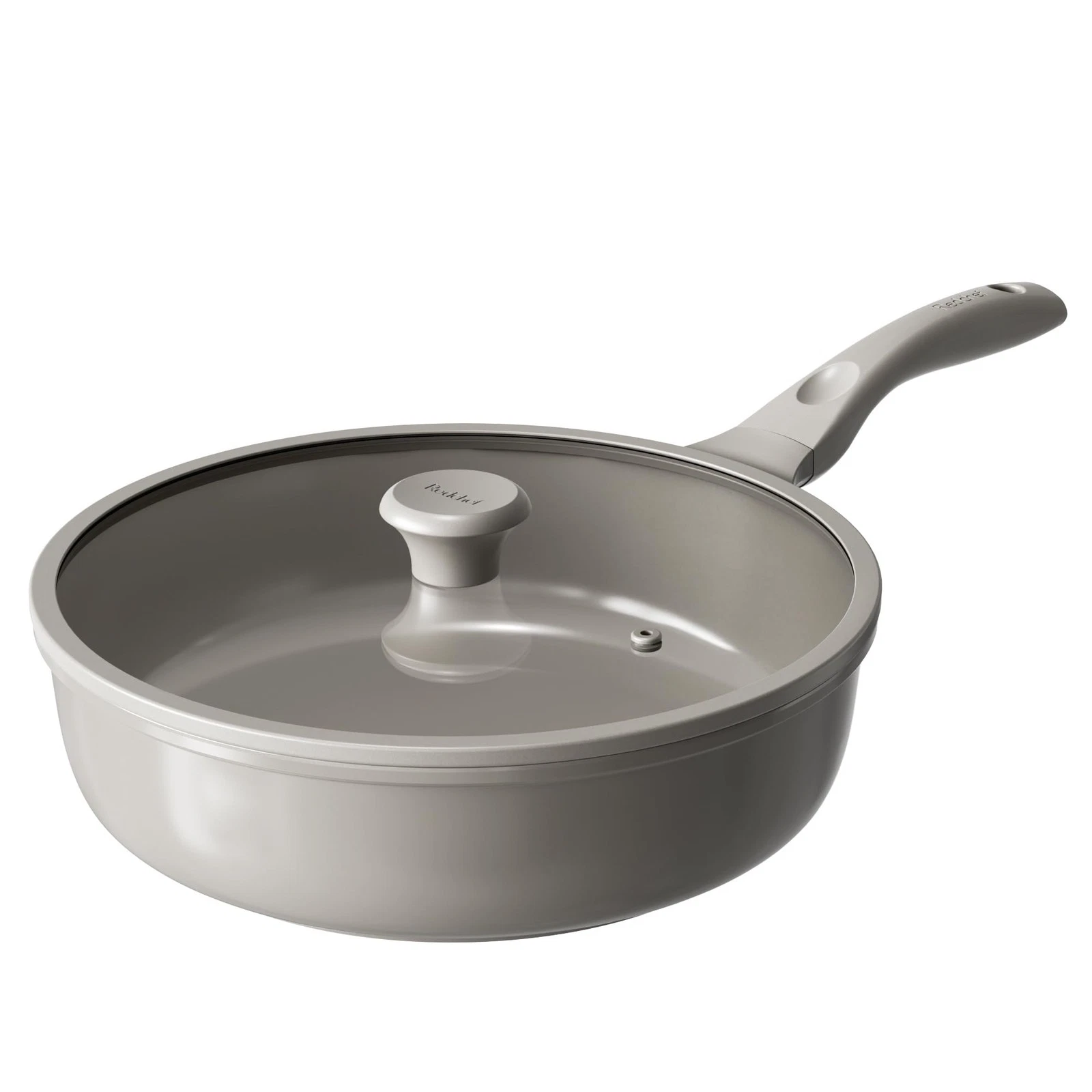 Ceramic Coated Nonstick Frying Pan with Cover, Large Deep Saute Pan Skillet, ...