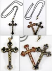 Rare c.1880 Antique Catholic Relic Reliquary Crucifix Cross Pectoral Pendant