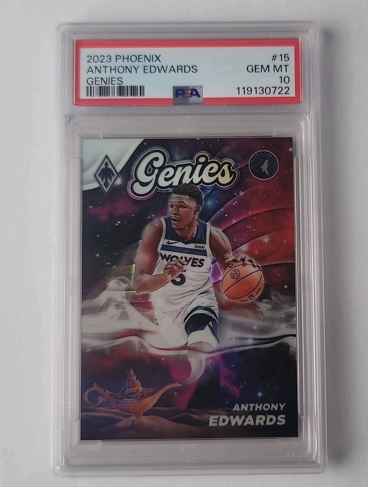 2023-24 Panini Phoenix Genies #15 Anthony Edwards Insert PSA 10 Timberwolves