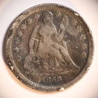1856 P  Seated Liberty Dime 10C Cents Coin Silver, VG+Details, Sm. Date, Damaged