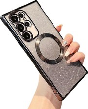 Clear Magnetic Case for Samsung Galaxy S26 Ultra 5G, Glitter Sparkle TPU Cover-B