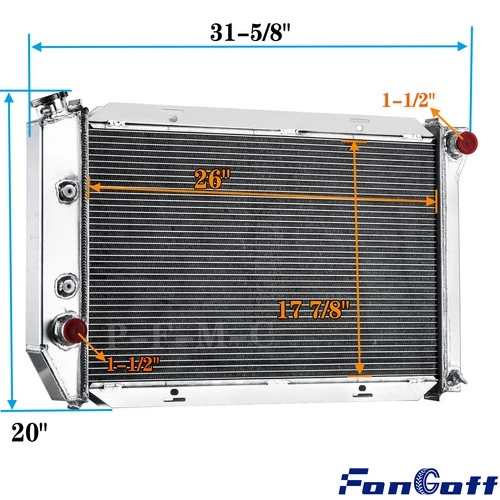 3 Row Aluminum Radiator for 1971~1973 Ford Mustang Fairlane Torino LTD Cougar V8