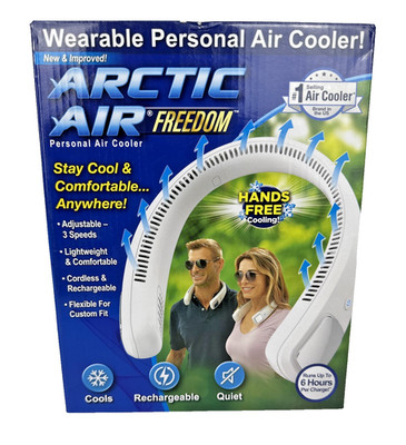 Arctic Air Freedom Neck Fan Wearable Cooler Purifier Enjoy Cool Ontel AC 3 Speed
